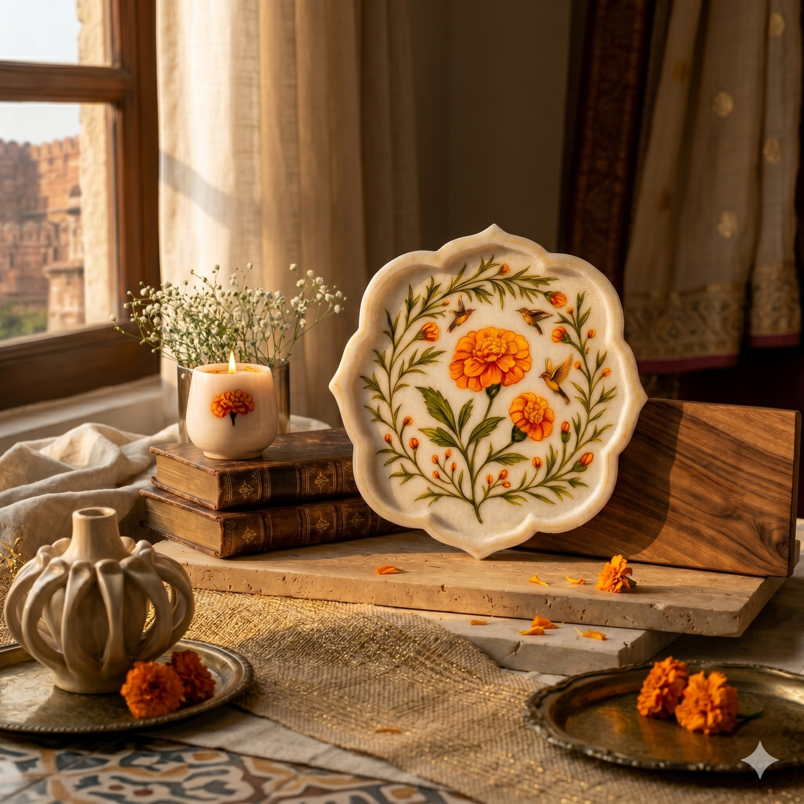 Marigold platter detail